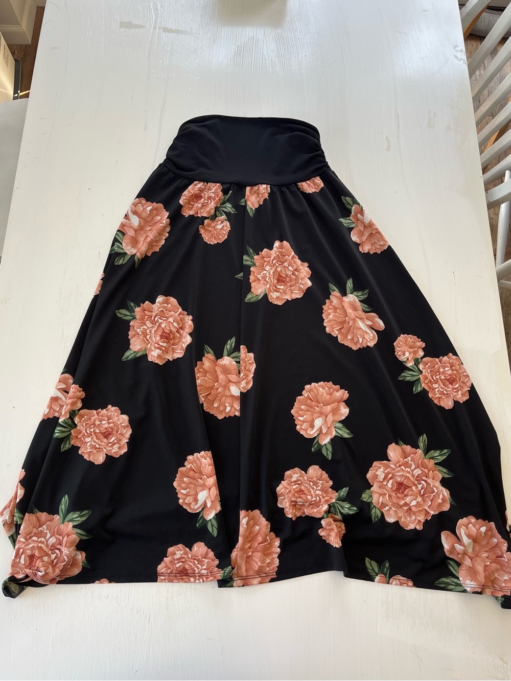 Apt. 9 Black A-Line Skirt with Peach Floral Print - Picture 4 of 4